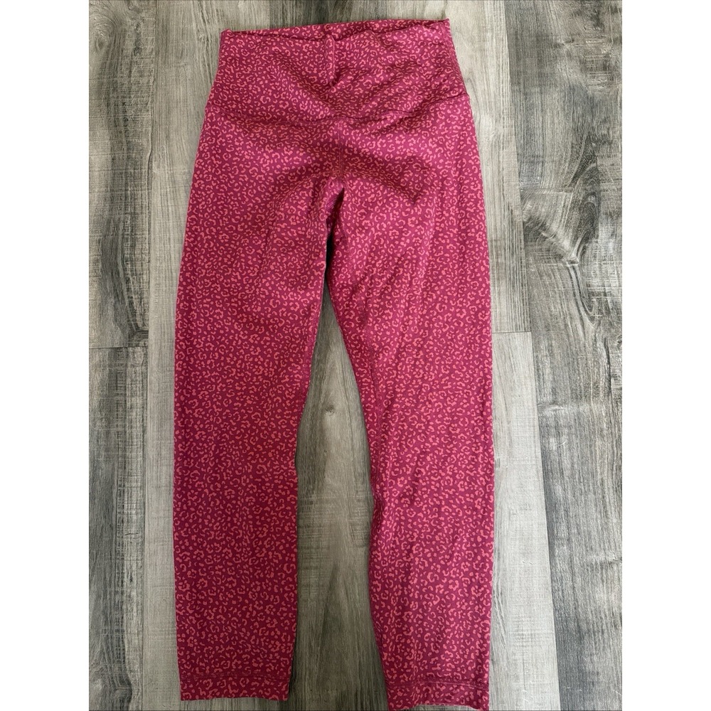 Lululemon Align Legging Pant 23" Leopard Daisy Desert Red Magenta Smoke Size 6 - Picture 2 of 6